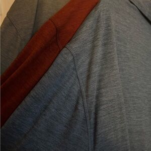 Eddie Bauer XXL Gray, red, and a blue sports material polo shirt